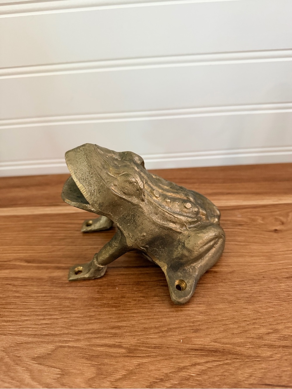 Brass Frog Figurine Decorative Accent - Gold